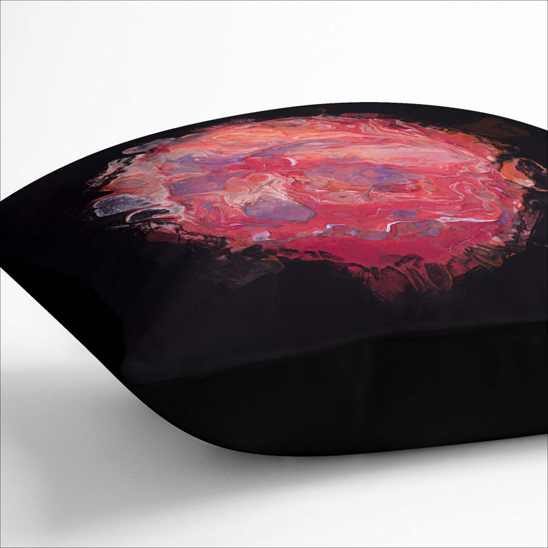 Abstract Square Cushion, Black, 55cm H x 55cm W x 20cm D