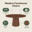Table de salle à manger ronde de 47 pouces pour 4 personnes, table de cuisine circulaire avec base en bois, tables de salle à manger de style campagne moderne-272568239