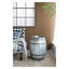 Table d'appoint tambour antique en fer gris antique - table d'appoint ronde rustique 22,5 po avec finition galvanisée