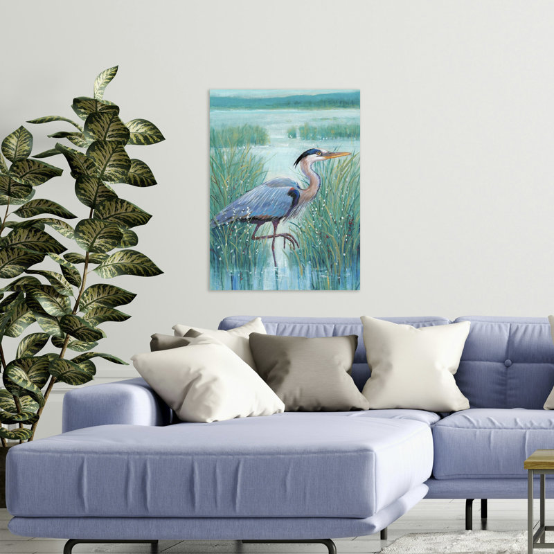 Wetland Heron I, estampe numérique sur toile tendue