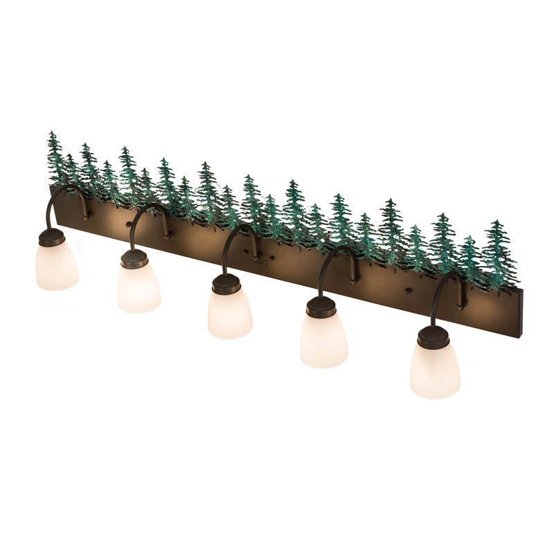 Rustic Lodge 5 - Light Vanity Light, 12.5" H x 48" W x 8.5" D, Dark Walnut
