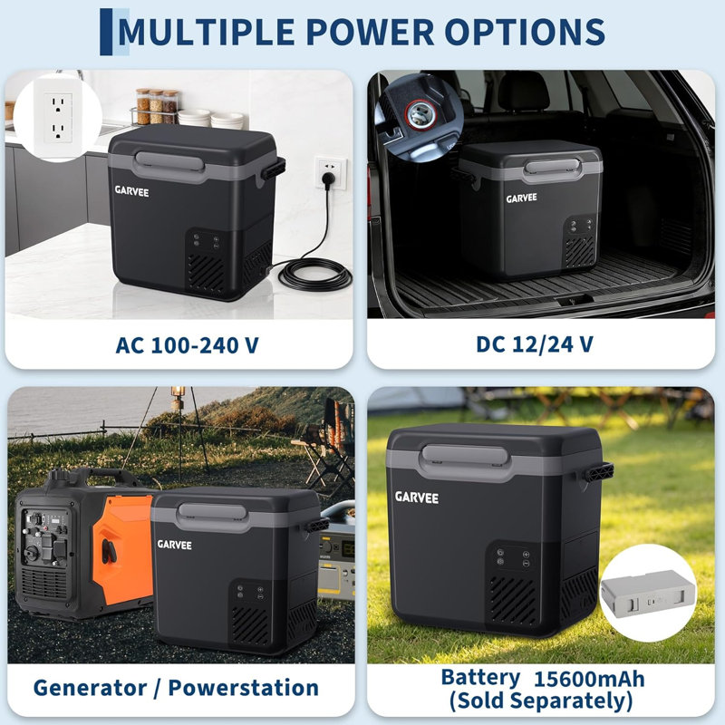 19QT Portable Car Refrigerator, 12/24V Compressor Fridge Freezer -4°F to 68°F, Fast Cooling, App Control, 3-Stage Battery Protection