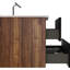 Meuble-lavabo noir et noyer doux 36 po, lavabo en céramique intégré, trop-plein, flottant, rayures horizontales élégantes Kd, glissières de tiroir silencieuses, 20% plus d'espace mural