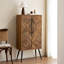 Armoire d'appoint de 50 po de hauteur avec portes en bois récupéré pour le salon, le vestibule ou la chambre à coucher