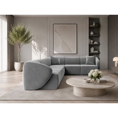 6 Seater Velvet Sofa & Chaise