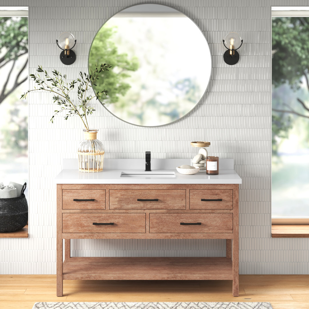 Betty 55'' Single Bathroom Vanity with Quartz Top Ari Kitchen & Bath