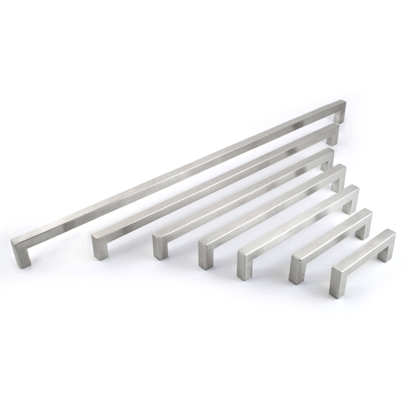Square Cabinet Bar Pull, Brushed Nickel, 5"