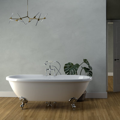 Baignoire de trempage sur pattes en acrylique 70 po. X 32 po. Collier