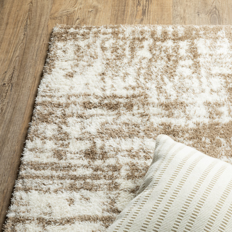 Tapis ivoire / taupe Robbinsdale, Rectangle 9 pi 10 po x 12 pi 10 po