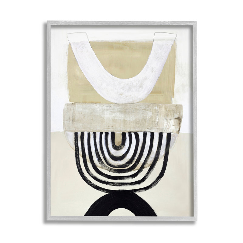 Art mural sur toile Stupell Industries Beige & Black Arches par Design Fabrikken, H 20 po x l 16 po x P 1,5 po