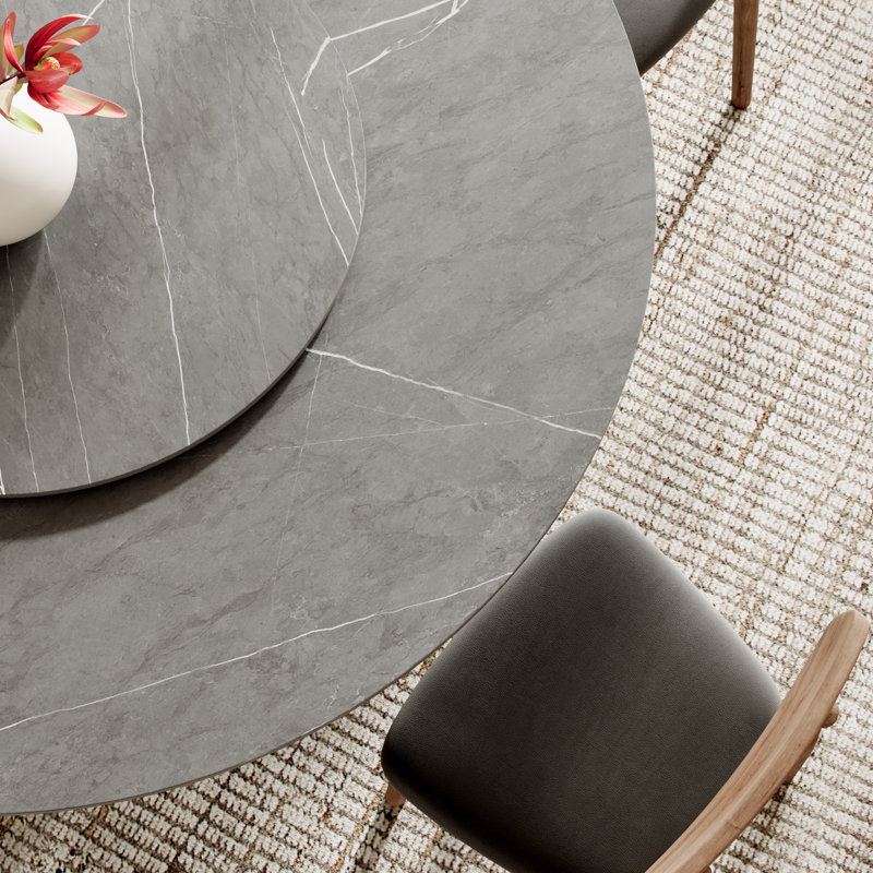 Grey Heins With Lazy Susan For 4/6/8/10, H 29,5 po x L 53 po x l 53 po