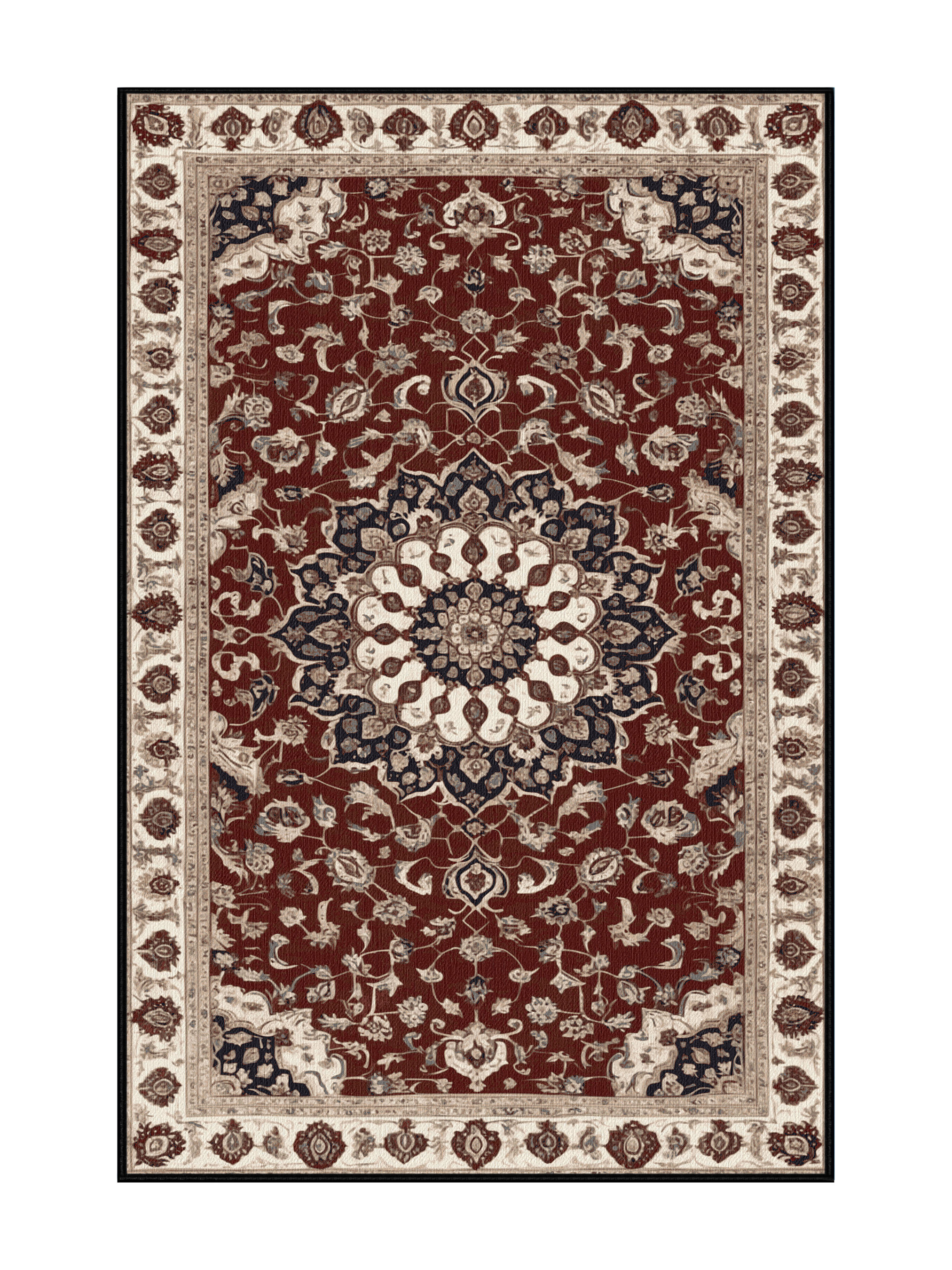 Bloomsbury Market Machine Washable Persian Black Area Rug | Wayfair