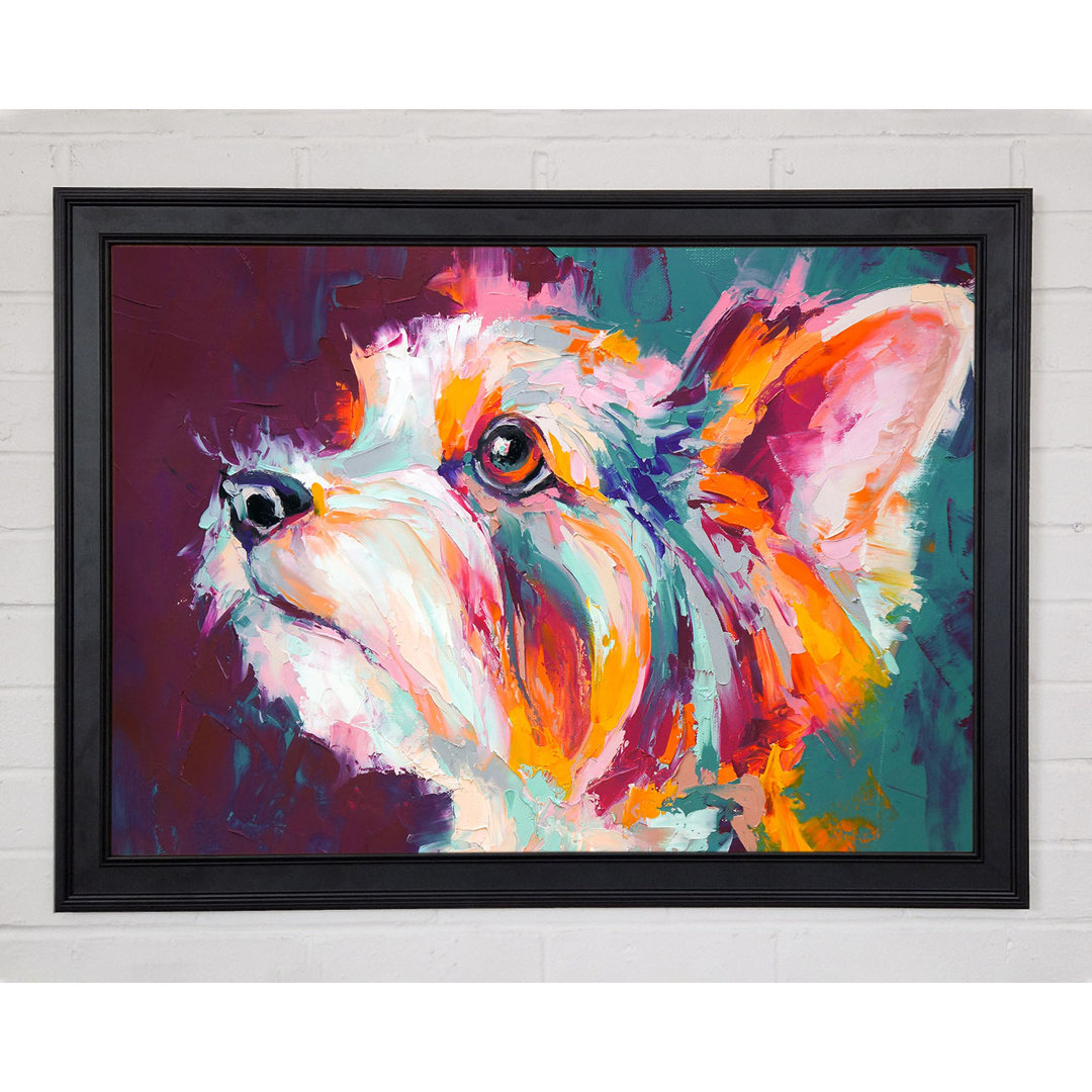 Vibrant Yorkshire Terrier Gerahmter Druck