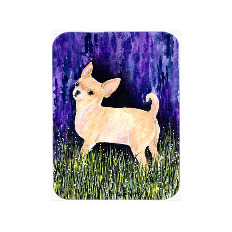 Planche à découper en verre « Chihuahua » rouge®