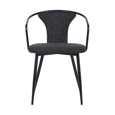 Chaise de salle à manger 20,5 x 21 x 19 en tissu noir - 1 pièce - Chaise d'appoint - Noir - Finition thermolaquée