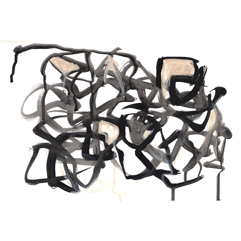 Which Way II - Painting on Canvas, 61 cm H x 91 cm W, Black Floater Framed