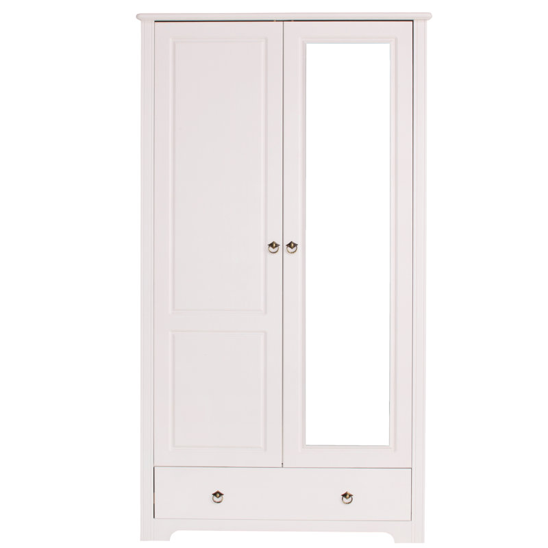 Limnitis 2 Door Solid Wood Wardrobe, White 