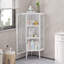 Armoire de coin 22,25 po - Portes en verre trempé, rangement à 3 niveaux pour la salle de bain, le salon et la chambre à coucher-828181404