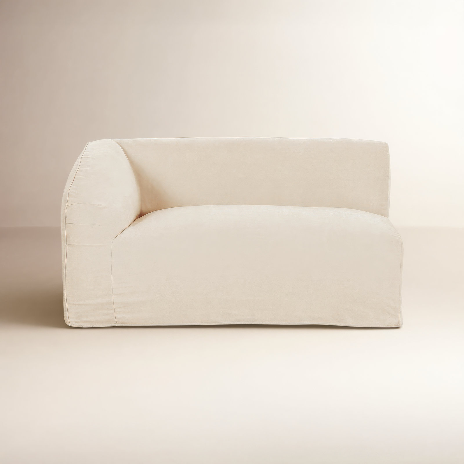 Wilde Left Arm Corner Chair, Cream Veil Canvas