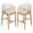 Laguna Outdoor Wood and Rope Barstool, Set of 2
