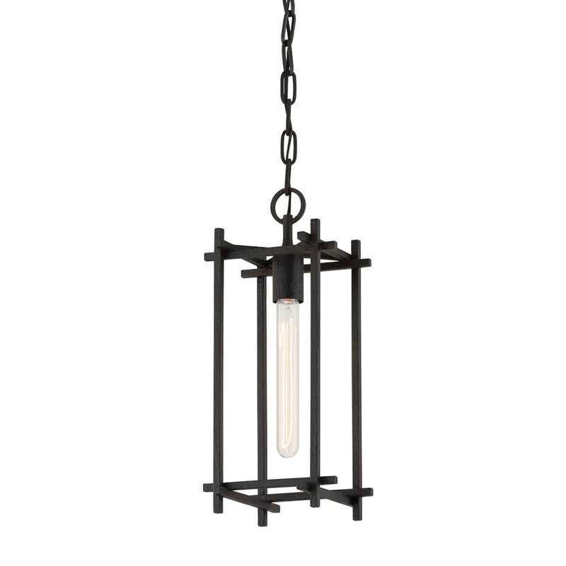 Huck 4 Light Large Lantern - Black Iron, Black Iron, 17.5" H x 7.25" W x 7.25" D