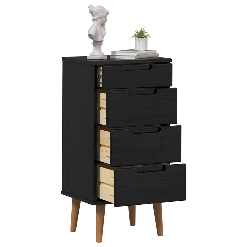 Solid Wood Accent Cabinet, Black