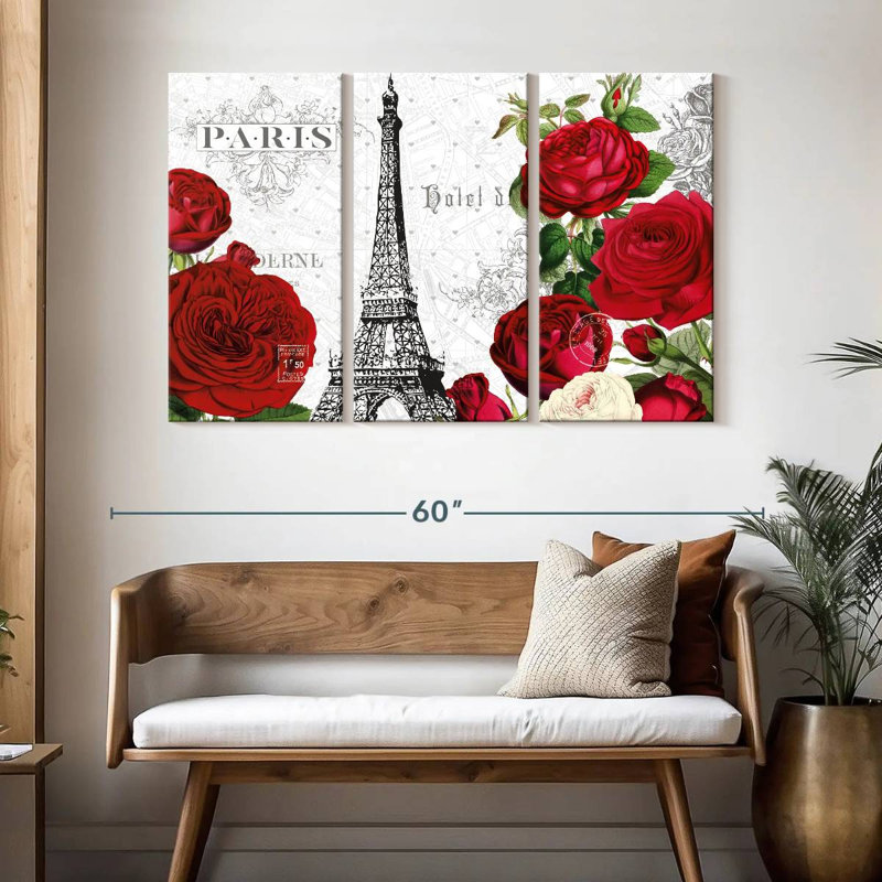 Lilie Rouge Paris I, H 32 po x l 50 po