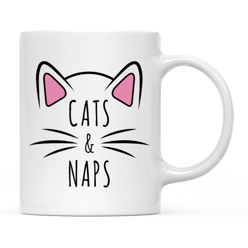 Ceramic Coffee Mug, Cats & Naps