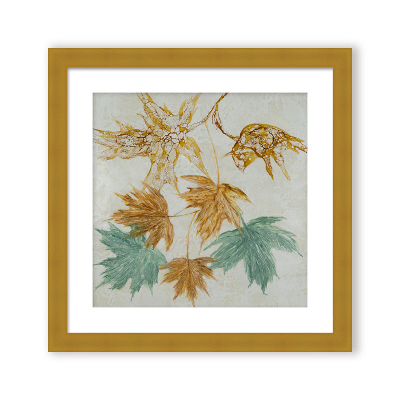 Nature Inspired "Lustrous Foliage" Canvas Wall Art By , Framed Matted Print, Brown, 20" H x 20" W x 1.125" D
