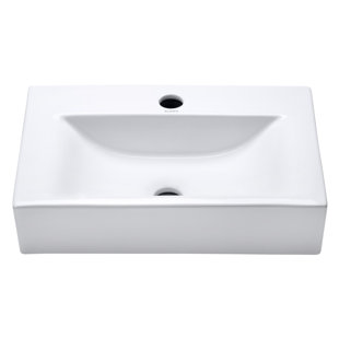 Elanti 12.13'' White Ceramic Rectangular Bathroom Sink