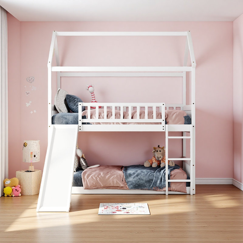 Twin Over Twin Bunk Bed With Slide