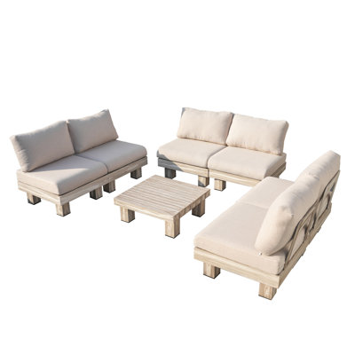Ensemble de conversation pour 6 personnes avec coussins