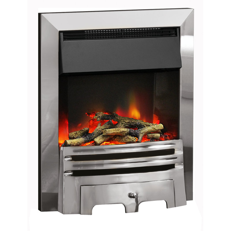 Zion Belfry Heating 49.5cm W Electric Fireplace Insert, Chrome