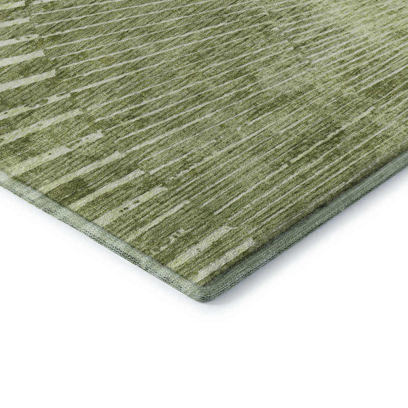 Sage Starburst Rectangular Washable Synthetic Rug 2'6" x 3'10"