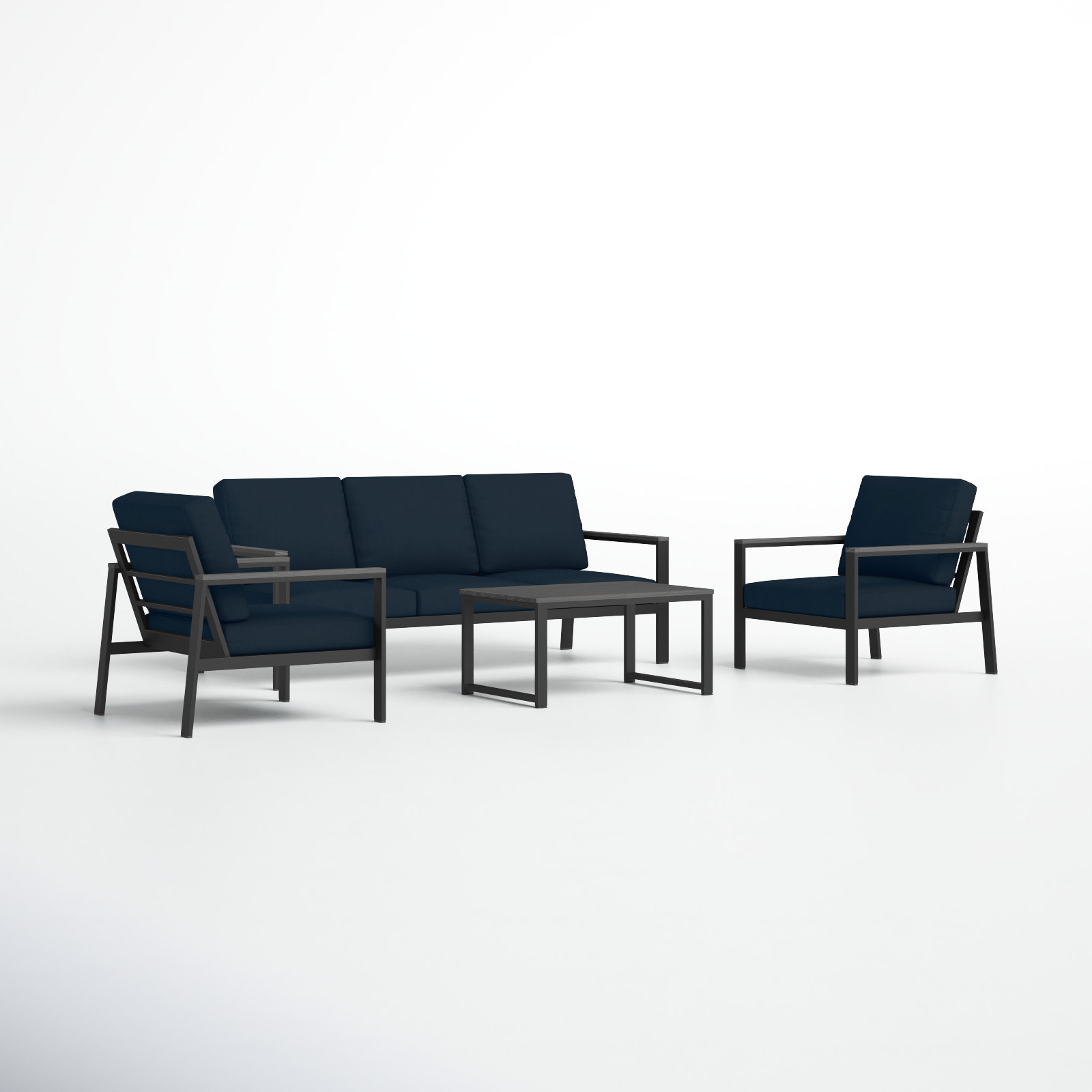 Townsend 5-Person Sunbrella® Patio Seating Group, Canvas Navy Sunbrella® Canvas