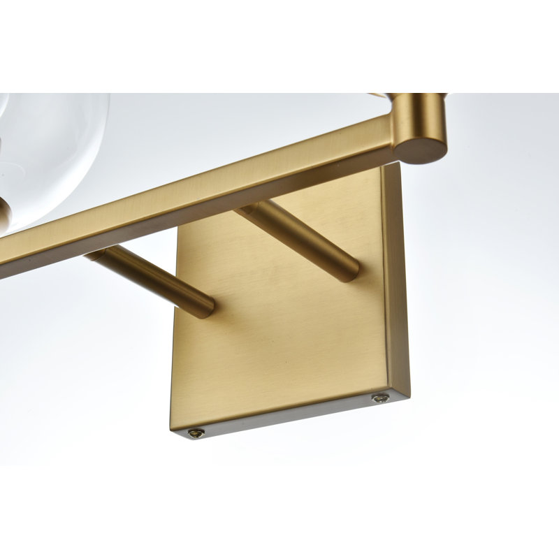 Lumière de meuble-lavabo à intensité variable, Doré, Deux lumières, H 9 po x l 16 po x P 16 po