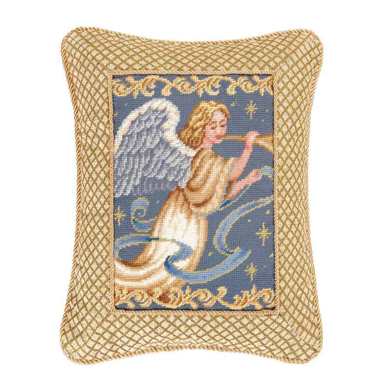 Angel With Harp Pillow