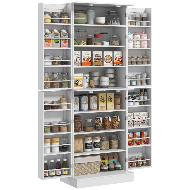 Armoire de cuisine polyvalente et moderne avec de nombreuses options de rangement, Blanc