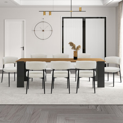 Rohun Round Extendable Modern Kitchen Dining Table Set With 30"H Dining Chair