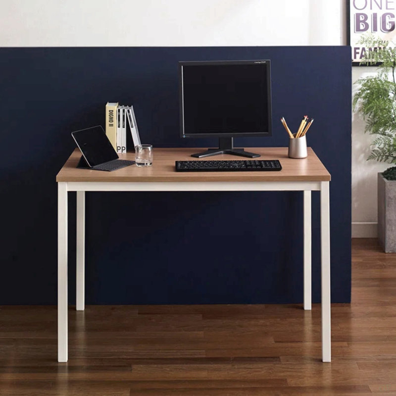 Bureau d'ordinateur contemporain en bois et chêne Harry, Chêne / ivoire