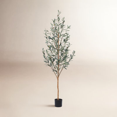 Adcock Artificial Olive Plants with Realistic Leaves and Natural Trunk, Fake Potted Tree Home Decor
