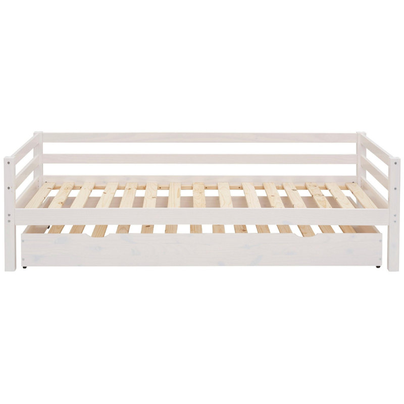 Hongyu Solid Wood Daybed with Trundle, White
