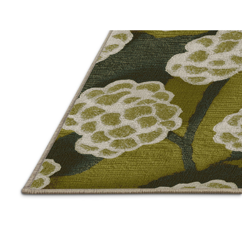  Tapis lavable à motif de fruits et de mûres, Rectangulaire 2 pi x 3 pi