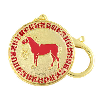 Feng Shui Horse Peach Blossom Amulet Keychain Wall DÃ©cor -  Bungalow Rose, 1212525821E949D88DDD1D8A0A60AED8