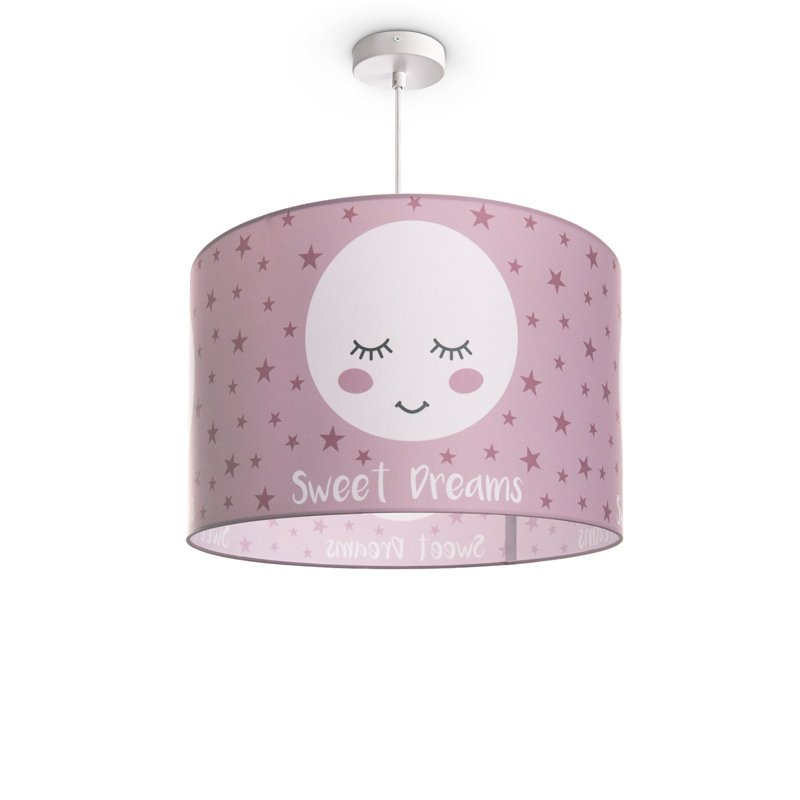 Drum pendant lamp 1-light Samiya, Pink