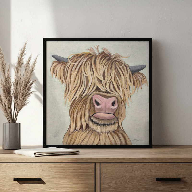 «Howie» par Ashley Justice, reproduction d'art, L 36 x H 36, Argent, Impression encadrée