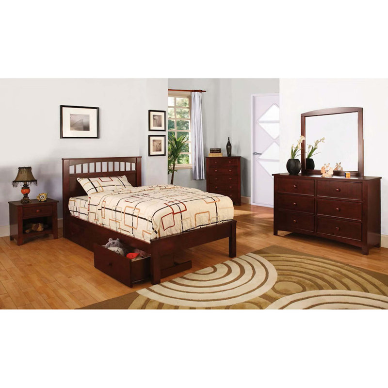 One Drawer Wooden Nightstand