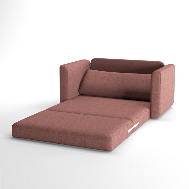 Canapé-lit à accoudoirs carrés 50 po Jalyn, Polyester rose poussiéreux