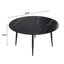 Table de salle à manger moderne en pierre artificielle ronde avec pieds en métal noir - peut accueillir 6 personnes. (Seulement tables, pas de chaises)-1819217098-1815365973