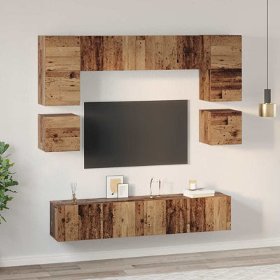 TV Cabinet Set 8 Pcs Engineered Wood